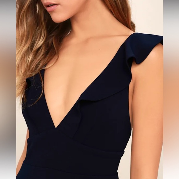 Lulus Perfect Opportunity Navy Blue Maxi Dress Size Small - Picture 7 of 16